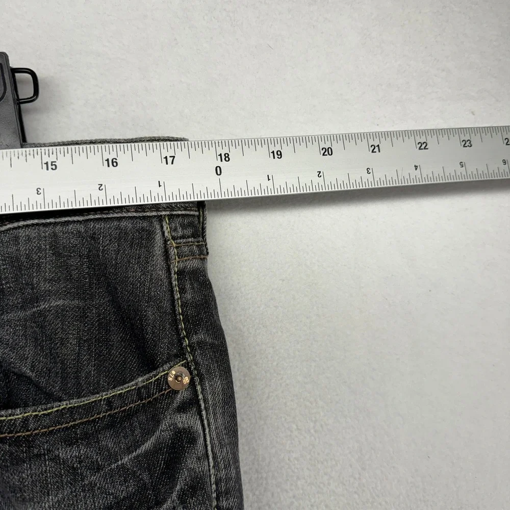 Vintage Banana Republic Jeans Mens 35x32 Black Faded Straight Whisker Honeycomb